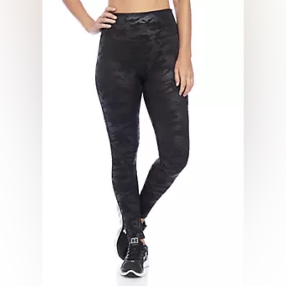 SPANX Faux Leather‎ Camo Leggings Black Small